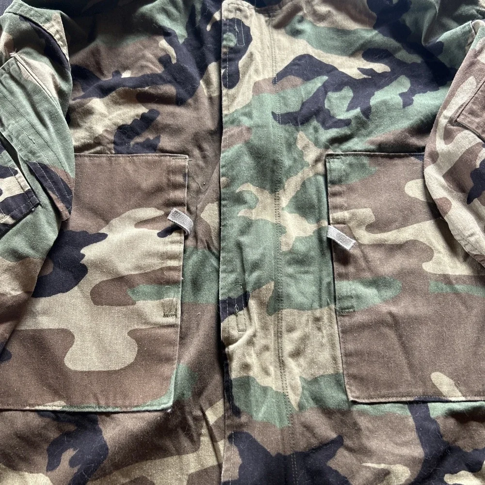 VINTAGE US Army Jacket Mens Medium M Woodland Camo Chemical Protective Lined 80s - Picture 2 of 10